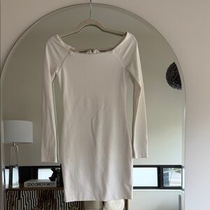 Torn by Ronny Kobo Cream Long Sleeve Dress